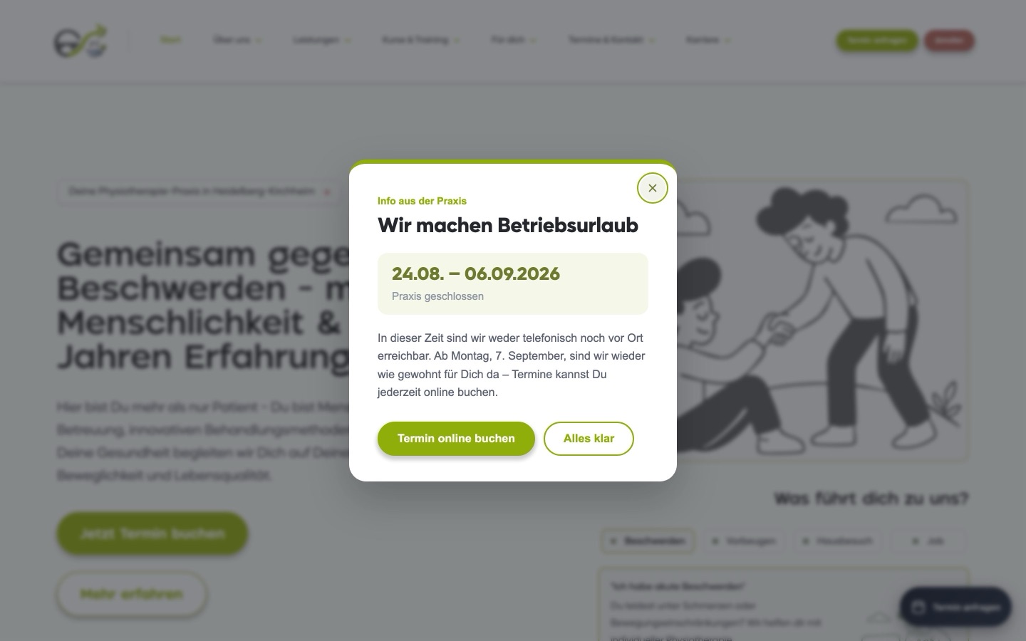 Startseite von Physiopraxis Treiber